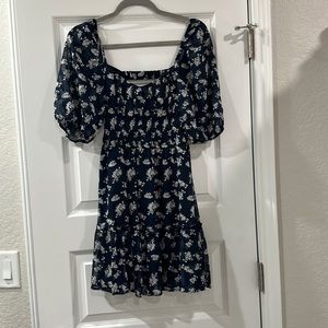 Navy blue floral dress